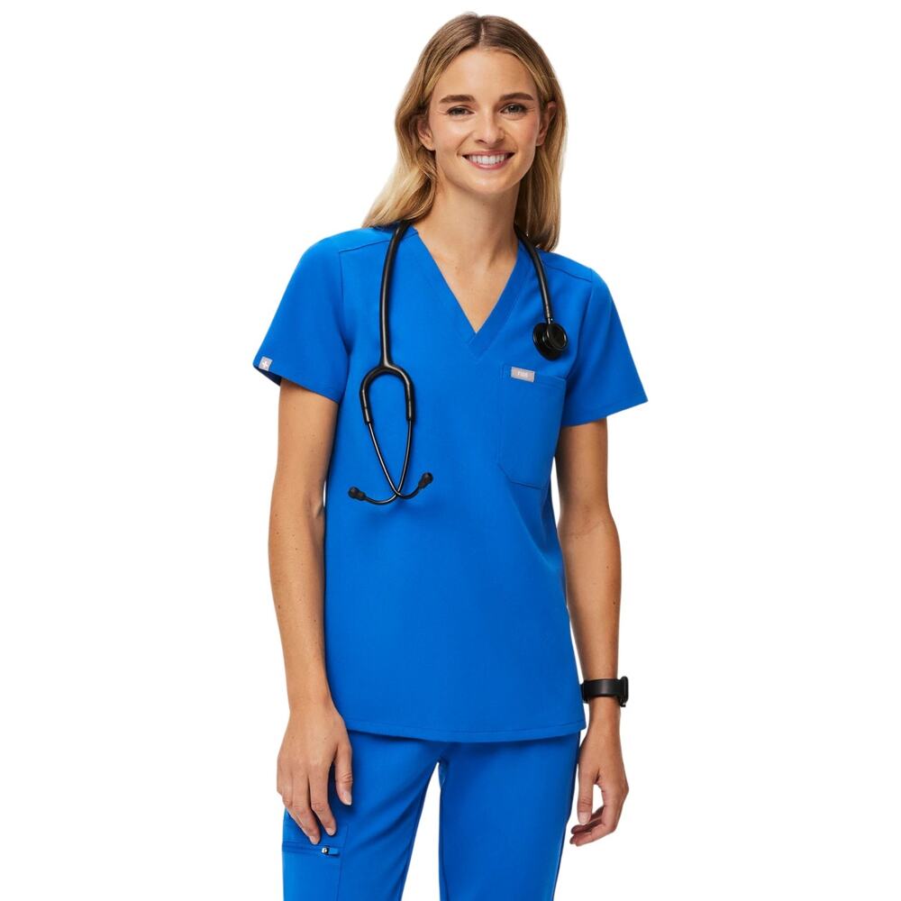 FIGS Catarina Scrub Top Women's XS Royal Blue PO 1657 Core Collection Nursing
